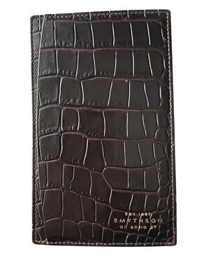 Smythson Croc-Embossed Leather Mara Jotter in Brown
